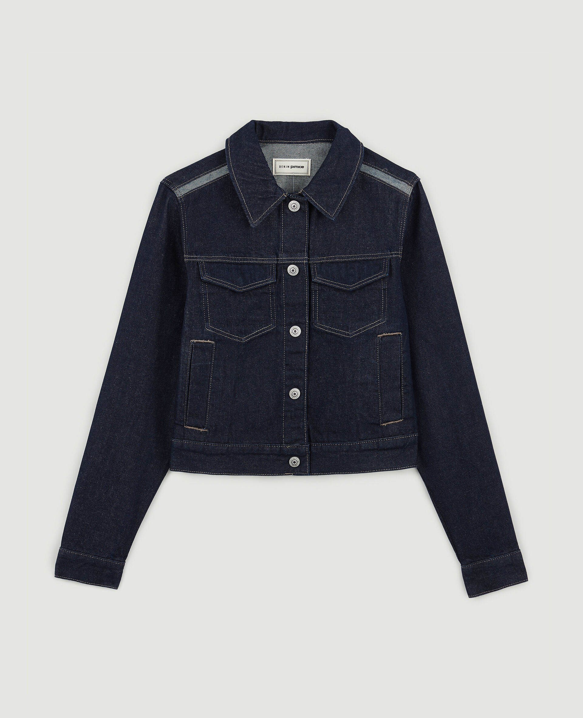 Veste en jean courte - Bleu foncé