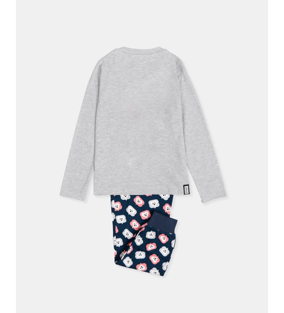Pijama de manga comprida Aznar Innova Love cinza