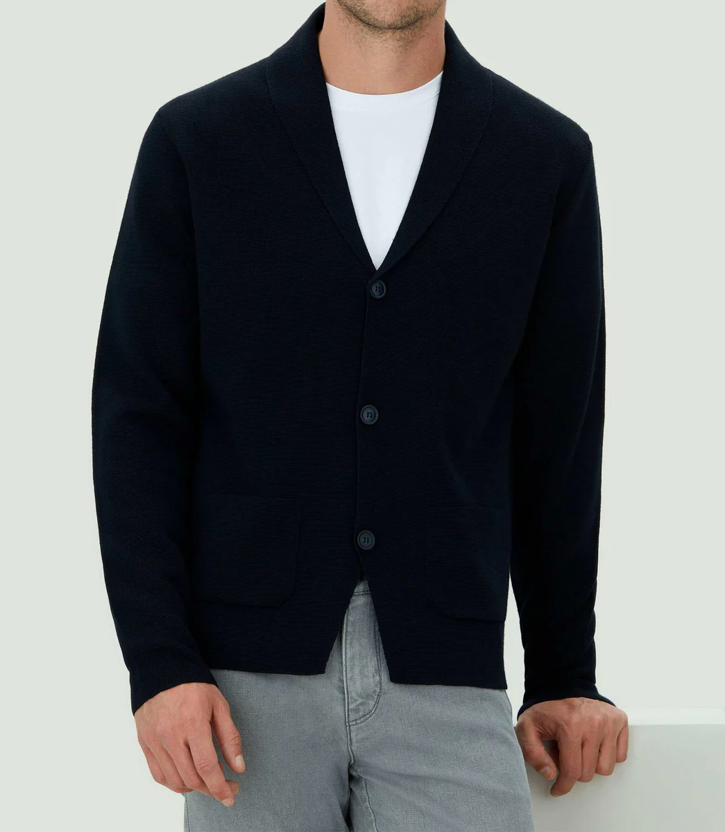 Veste en maille marine 