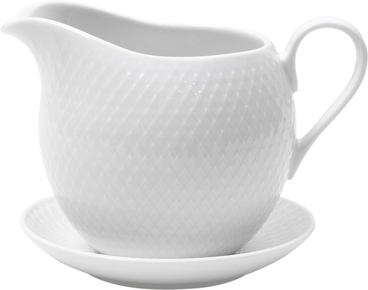 Lyngby Porcelæn Rhombe Saucekande 67 cl hvid porcelæn Hvid