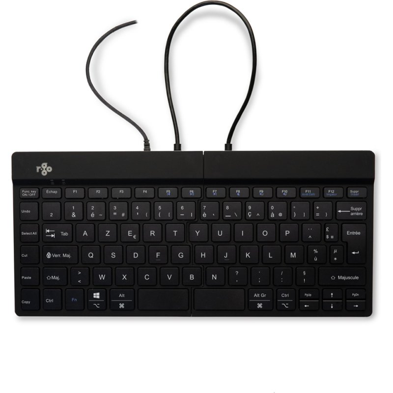 R-Go Tools Clavier ergonomique R-Go Split Break v2 avec logiciel de pause, clavier ergonomique divisé, AZERTY (FR), Filaire, noir
