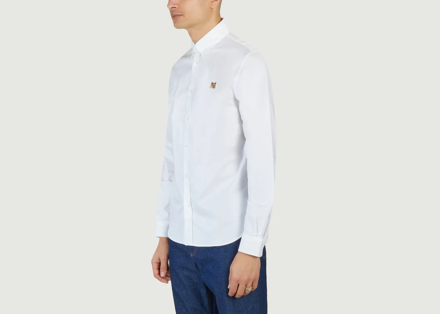 Chemise Classique Brodée Fox Head Maison Kitsuné