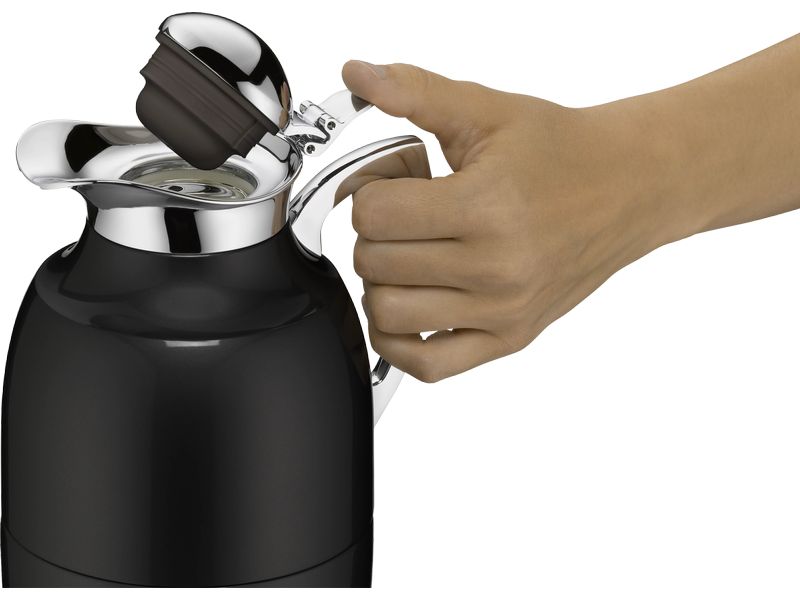 Alfi Thermoskanne Juwel 1000 ml, Schwarz Matt Karaffe aus Edelstahl