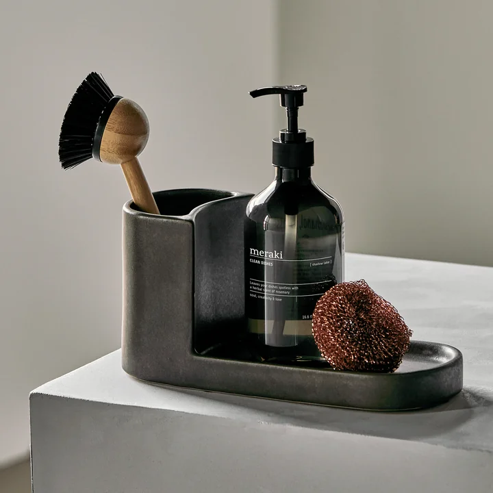Meraki - Datura Ordnungssystem für Spülmittel und Spülbürste, shellish grey