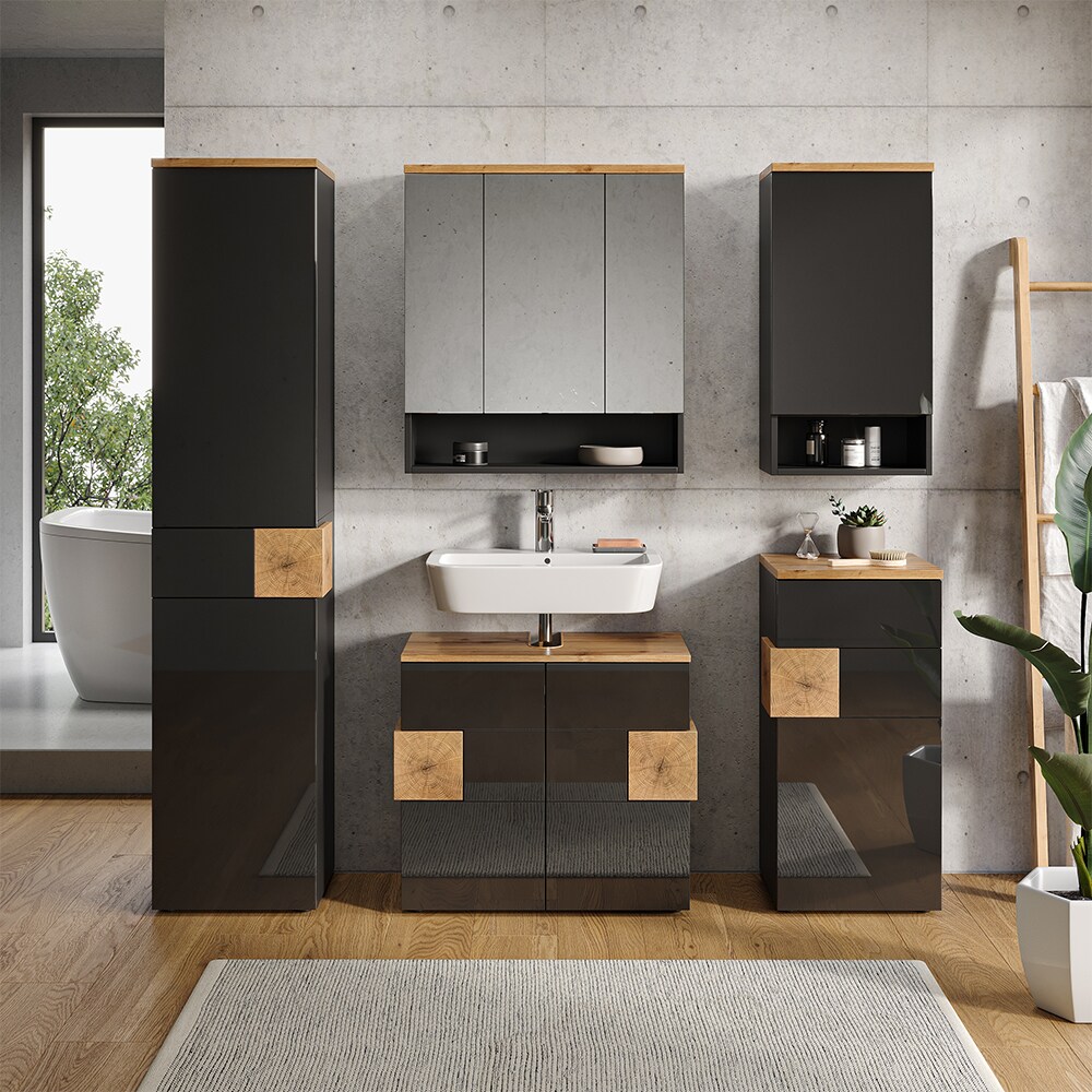 Vicco Badmöbel Set Eden Spiegelschrank Unterschrank Hochschrank Midischrank Bad