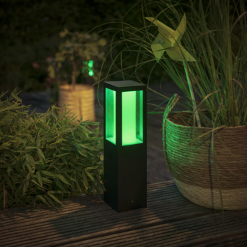 Philips Hue sokkellamp zwart - wit en gekleurd licht 8W - laag