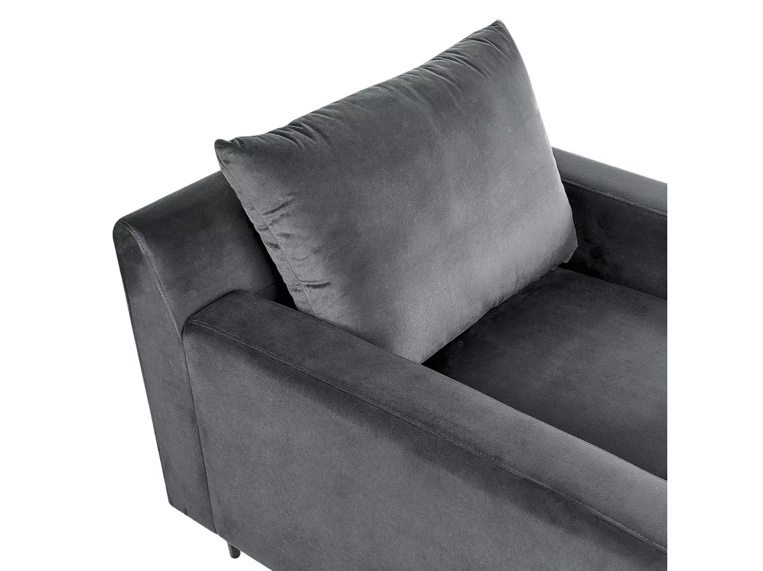 Chaise longue en velours gris GUERET
