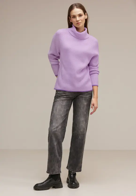 Rollkragenpullover - soft pure lilac melange