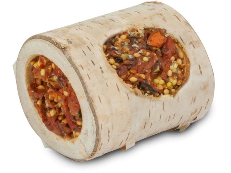JR Farm Snack Knabber-Holzrolle Karotten, 150 g Ergänzungsfuttermittel für Zwergkaninchen und Nager