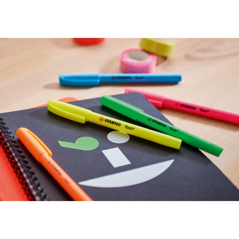 Surligneur Stabilo Flash couleurs assorties - Pochette de 4