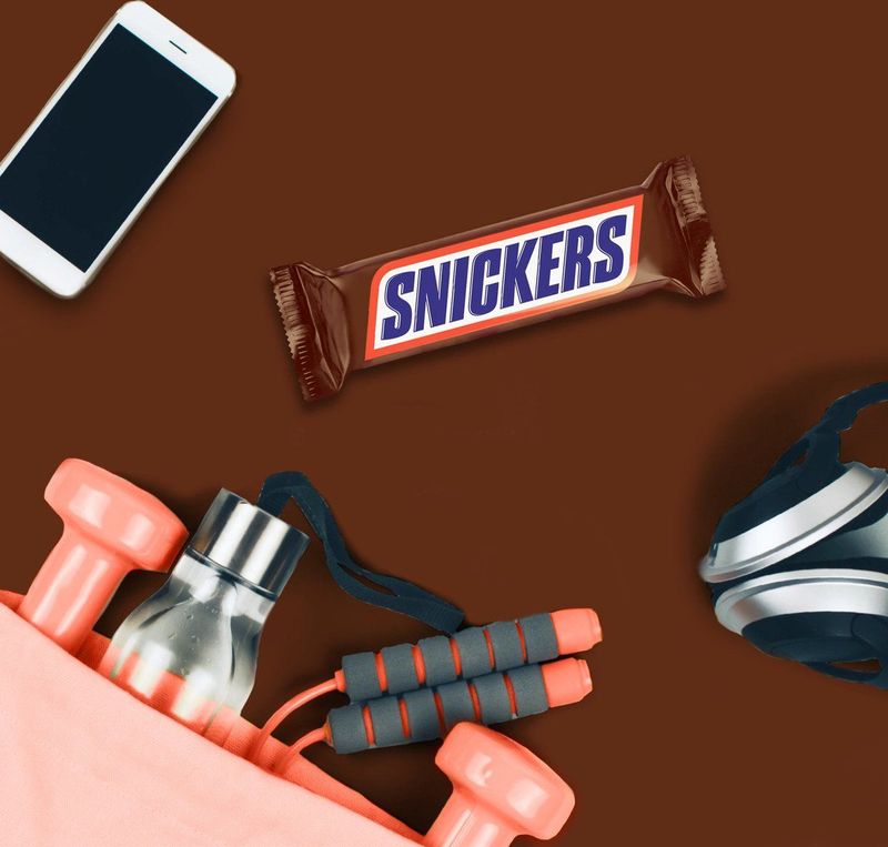 Snickers single chocolade reepstuks in uitdeeldoos