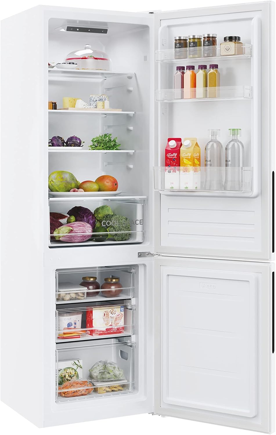 Hoover H-FRIDGE 300 HOCT3L517EW2 2D Kühl-Gefrierkombination, Freistehend, Low Frost Technologie, Elektronisches Display, Energieklasse E, Weiß