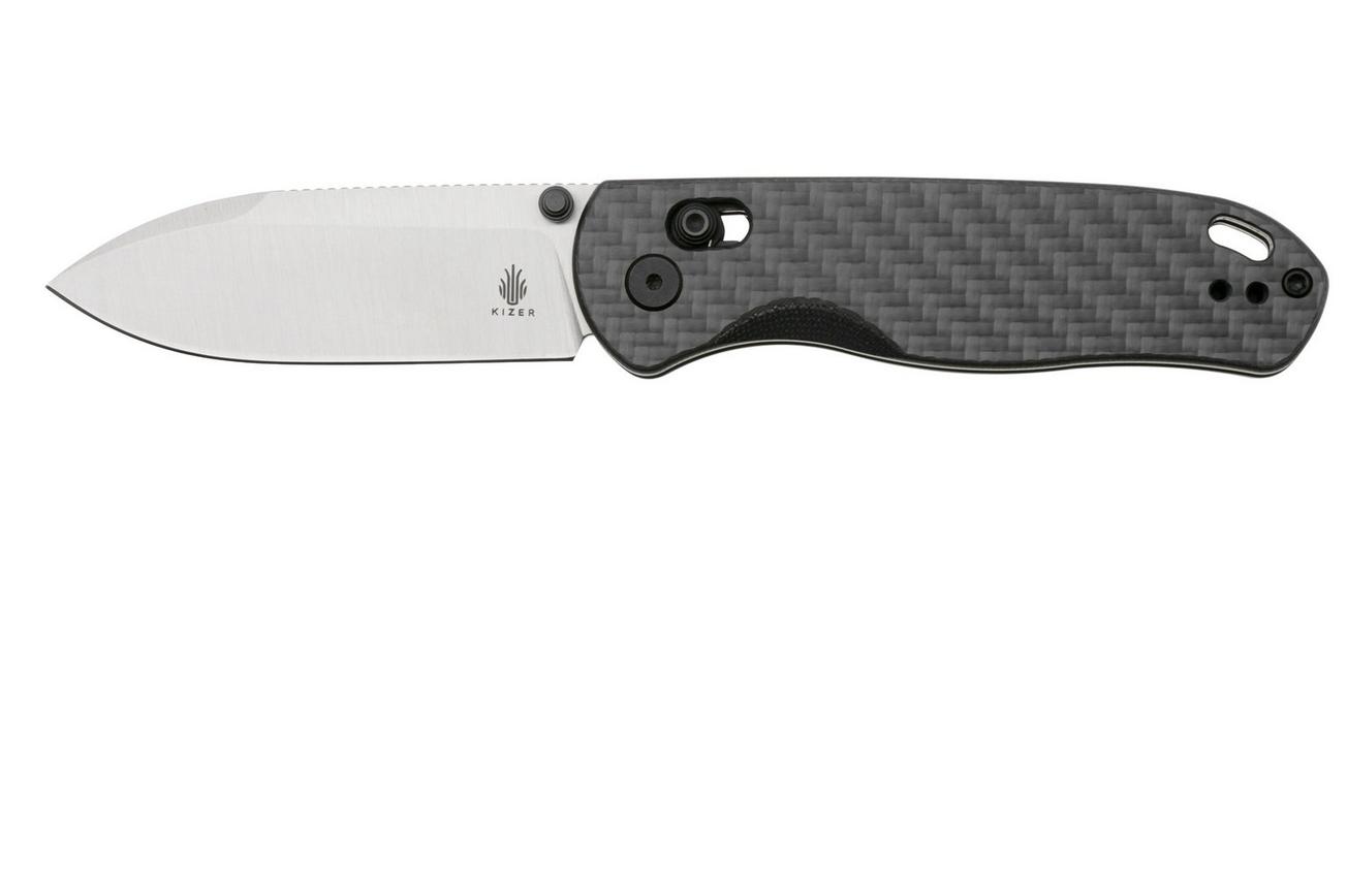 Kizer Vanguard Drop Bear V3619A3 Satin Nitro V, G10 Black Carbon Fiber, zakmes, Azo design