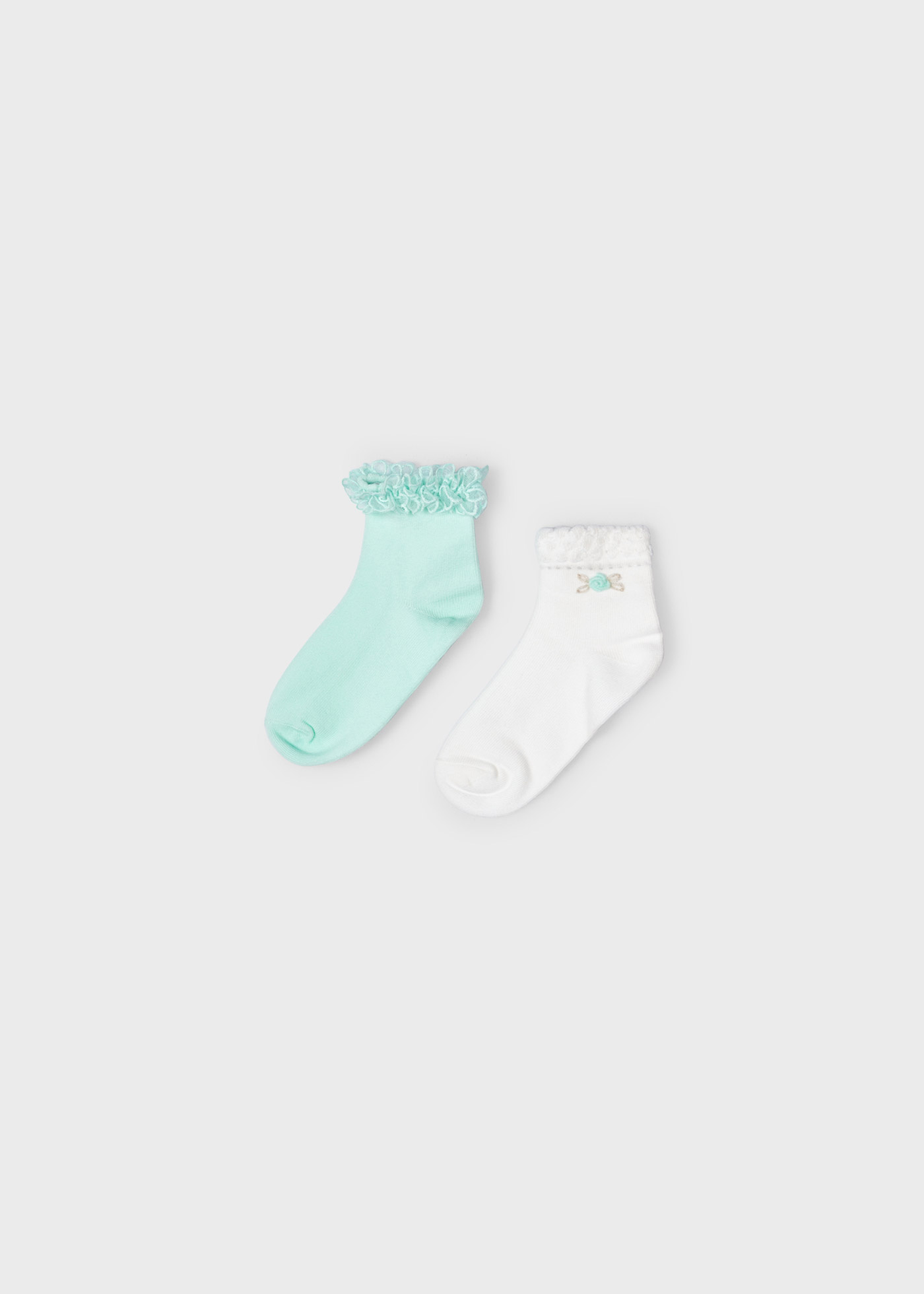 Pacote com 2 pares de meias de algodão orgânico para meninas