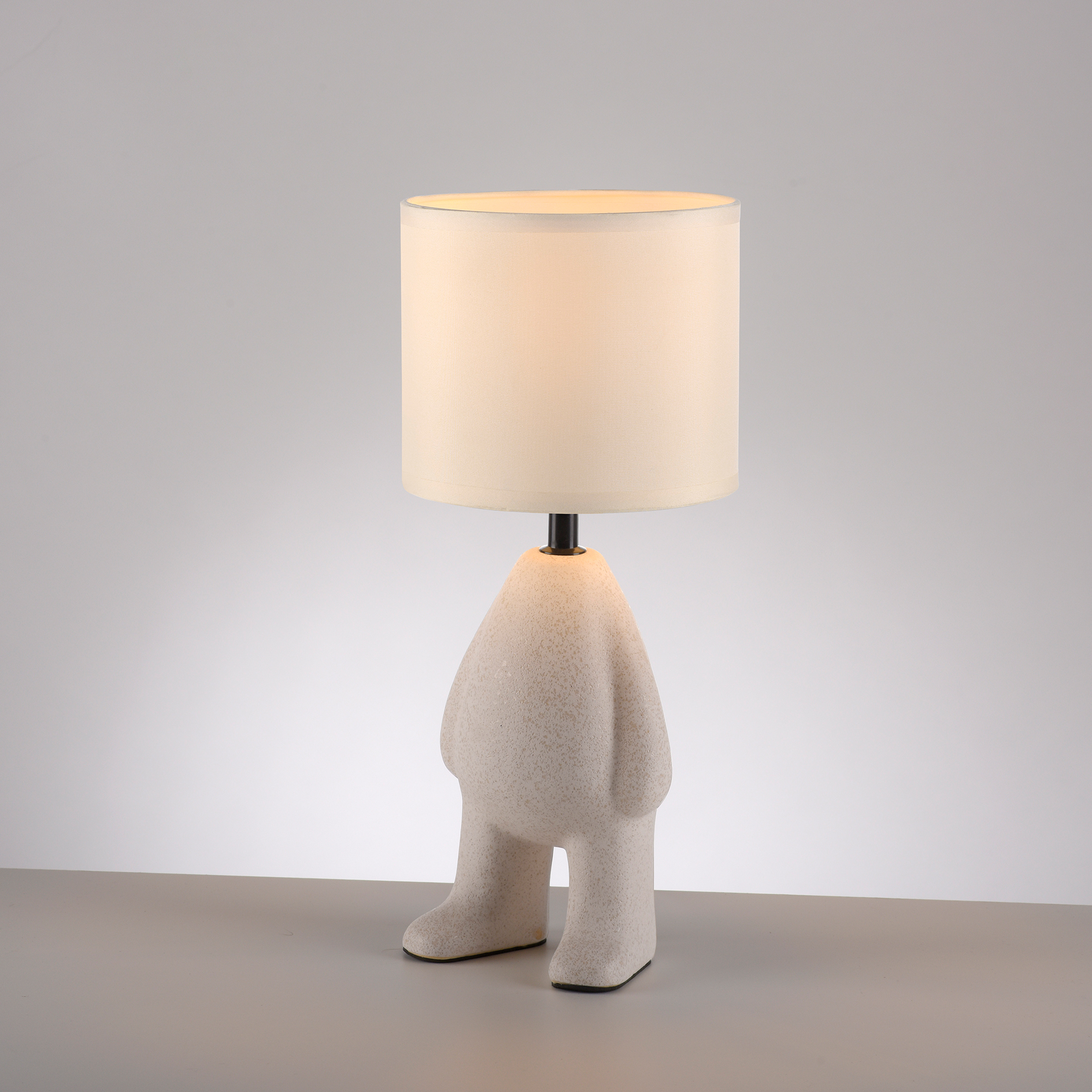 Tischleuchte - beige - Keramik - 38 cm hoch