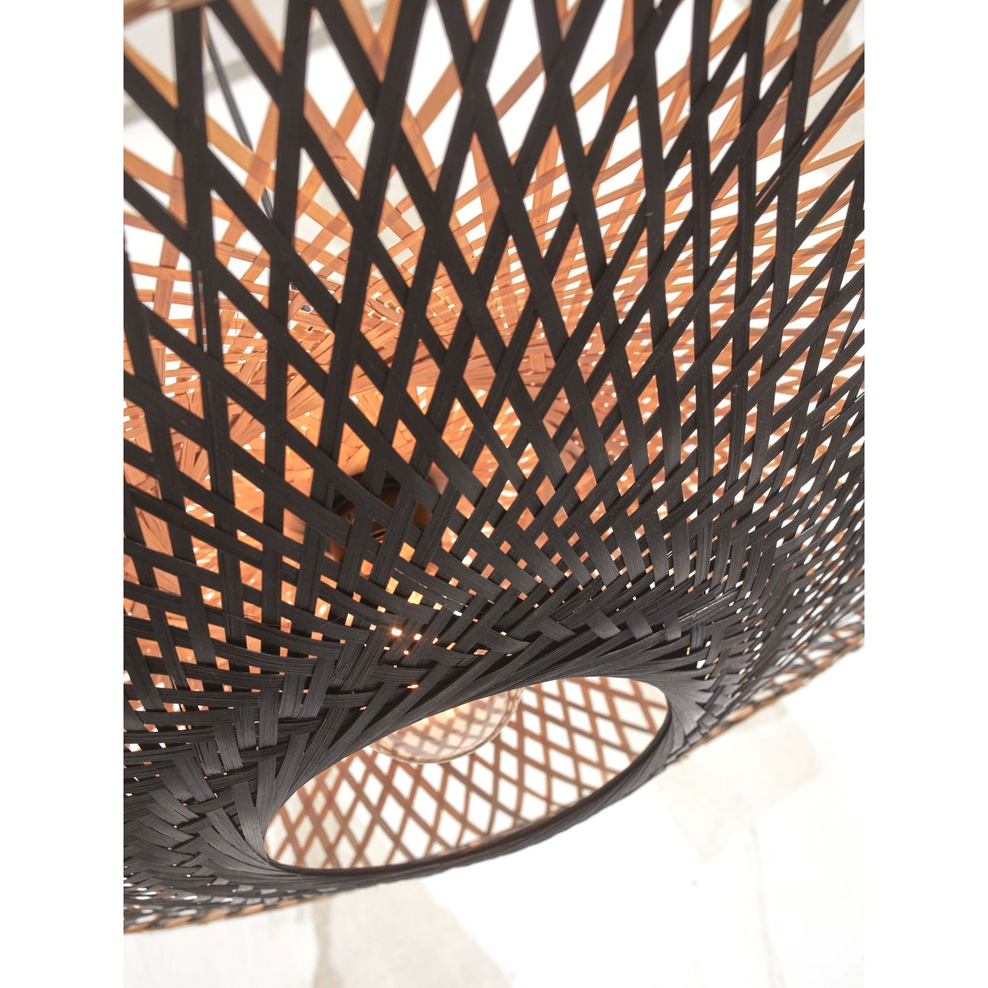 GOOD&MOJO Kalimantan Plafondlamp - Ã30cm - Zwart / Bamboe