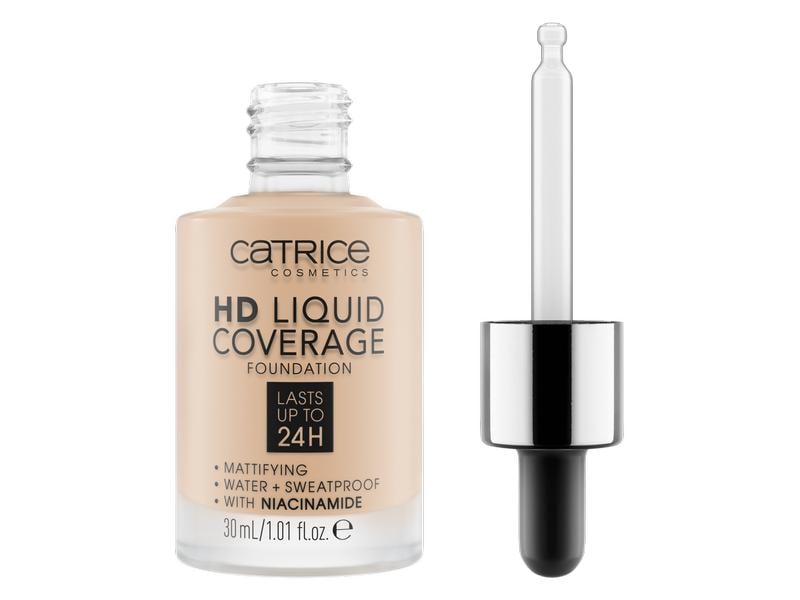 Catrice Foundation HD Liquid Coverage 010 Light Beige 30 ml Leichtes Make-up mit hoher Deckkraft für einen langanhaltend ebenmässigen Teint