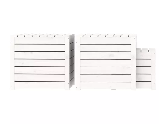 Prolenta Premium - Ensemble de boîtes de jardin 3 pcs blanc bois de pin massif