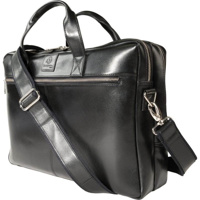Exacompta Sacoche en cuir noir pour ordinateur portable 15.6''