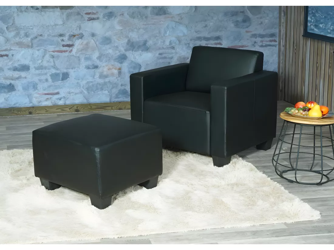 Fauteuil lounge Moncalieri, noir