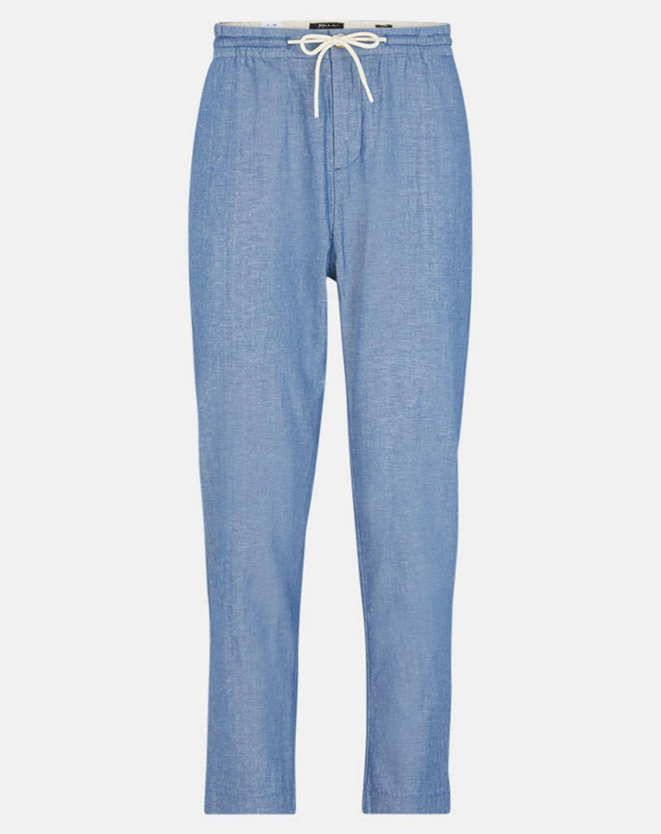 Scotch & Soda Pantalon en Coton bio & Lin Regular Fit élastique bleu