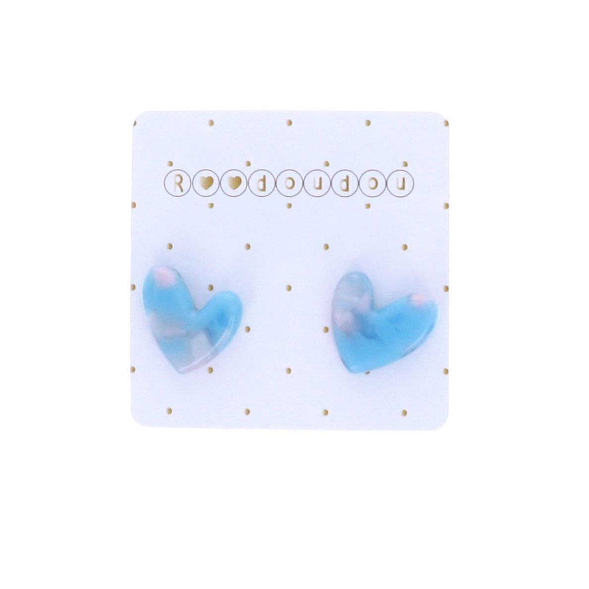 Boucles d'oreilles cœur bleu Roodoudou