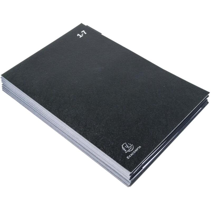 Trieur rigide Economique Ordonator 7 compartiments numériques - 24x34cm - Noir