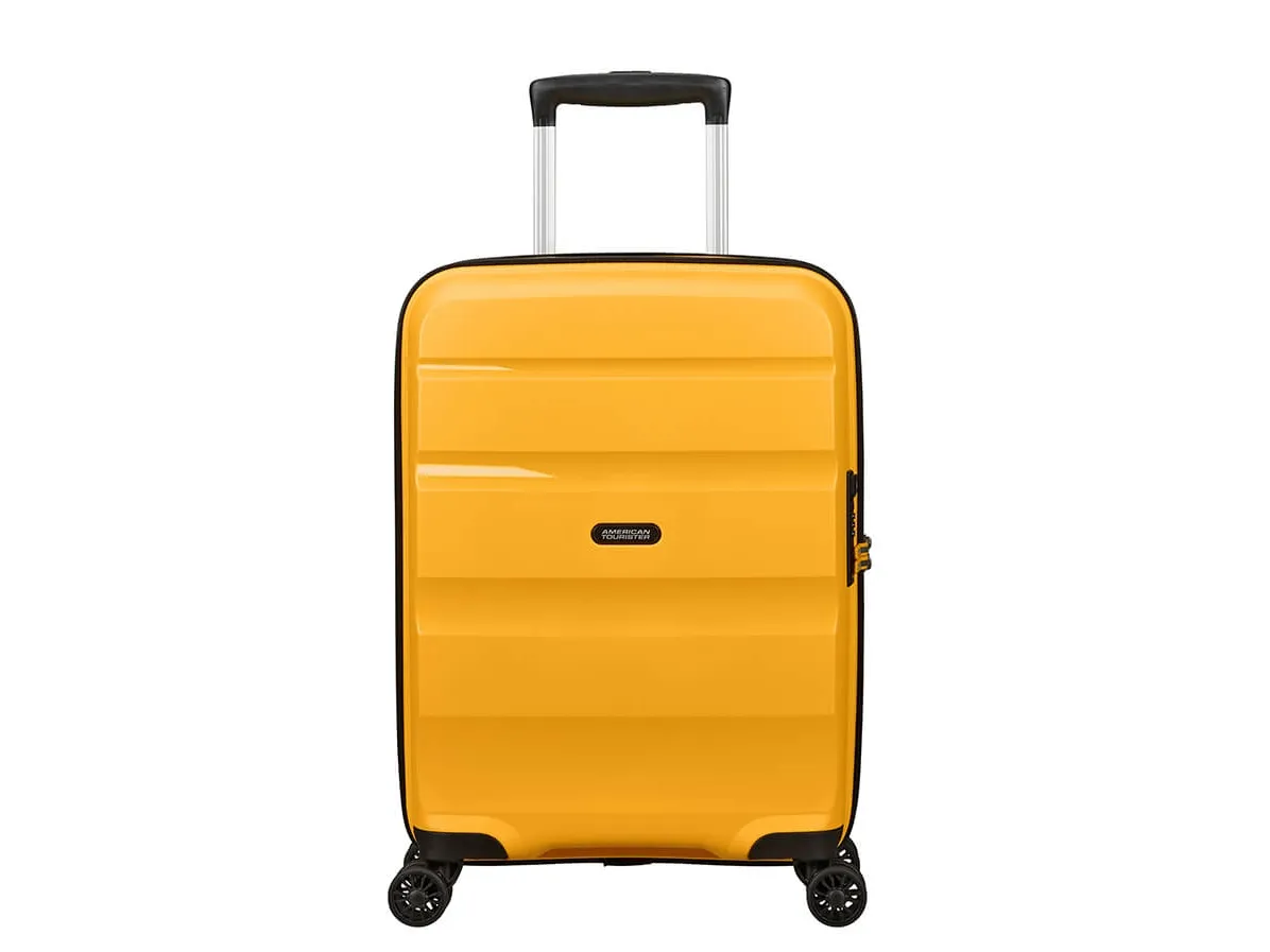 American Tourister Spinner, Trolley, Hård skal, Gul, Kabine, Polypropylen (PP), 4 hjul