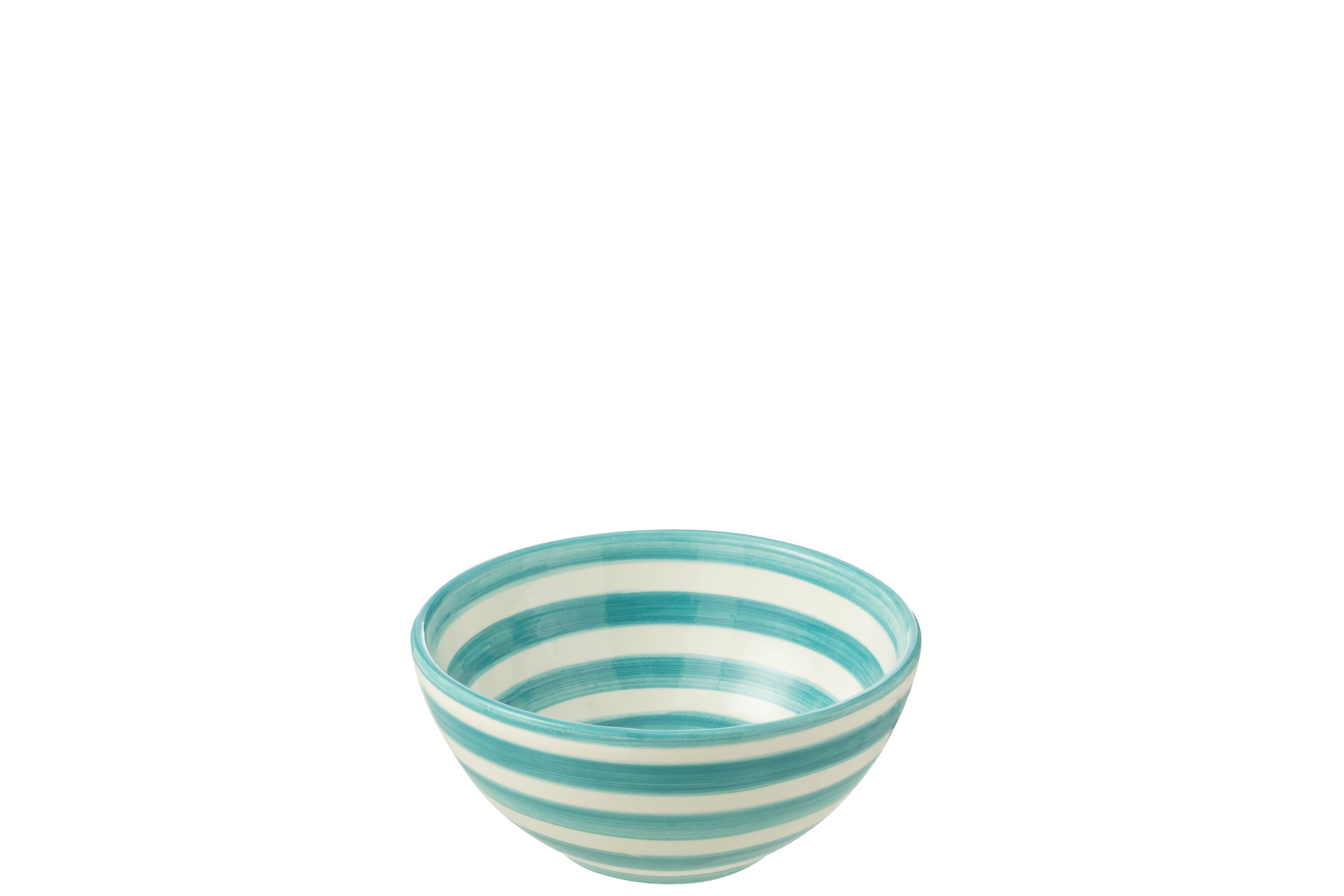 J-Line kom Granada Stripes High - keramiek - wit|aqua - smal