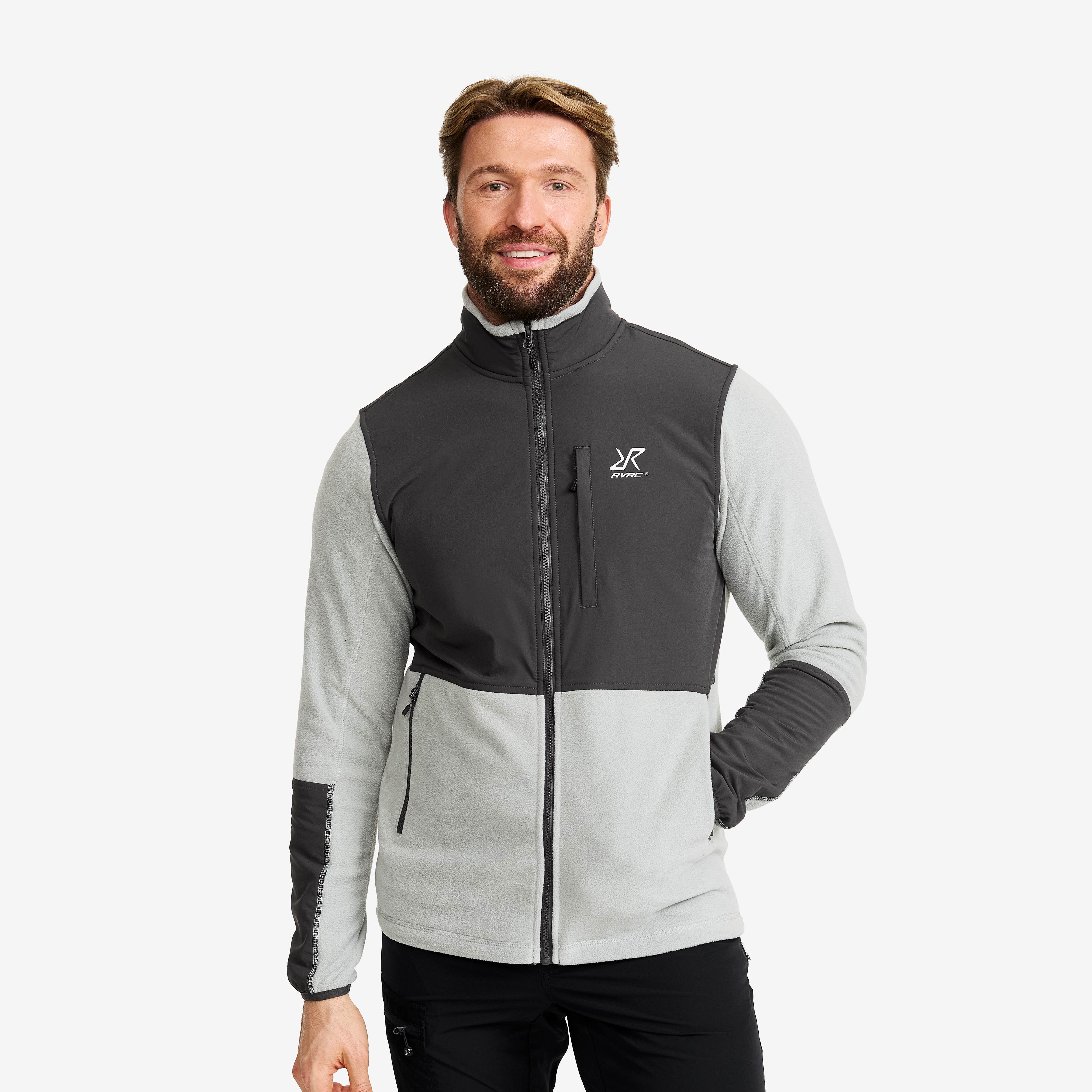 River Hybrid Fleece Herre Limestone Grey