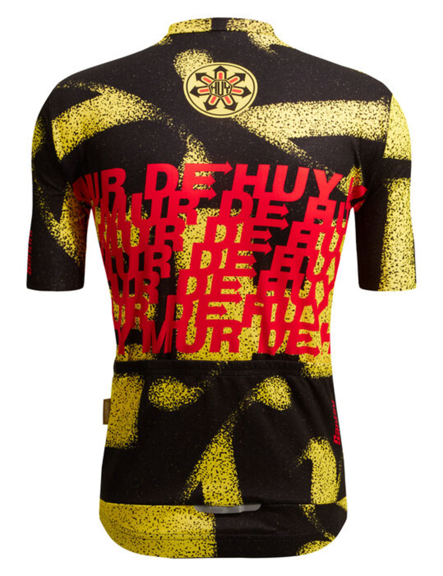 Santini LA FLECHE WALLONE Fietsshirt Korte Mouwen Geel/Zwart/Rood Heren