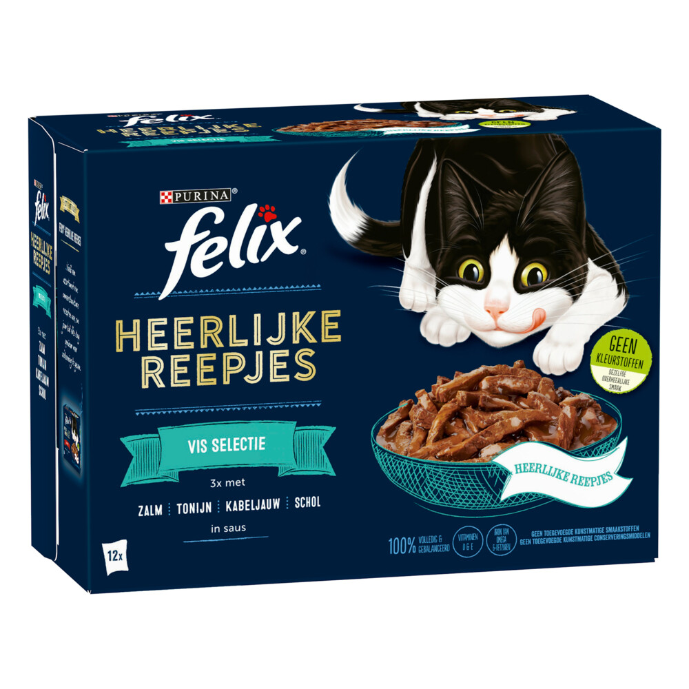 Felix Heerlijke Reepjes Selectie Vis12 x 80 gr