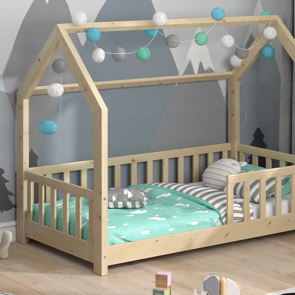 VitaliSpa Kinderbett Hausbett Spielbett Wiki 80x160cm Lattenrost Rausfallschutz