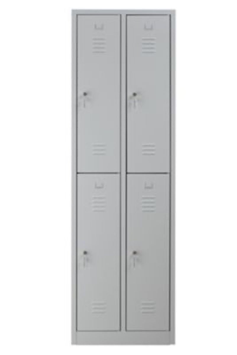 PROREGAL Garderobekast Camel 4 Compartimenten HxBxD 195 x 60 x 50 cm Cilinderslot Grijs