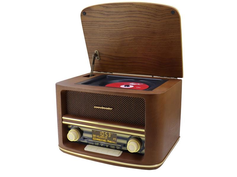 soundmaster Stereoanlage NR961 Braun Nostalgie Stereo DAB /UKW Radio mit CD/MP3, USB und Bluetooth
