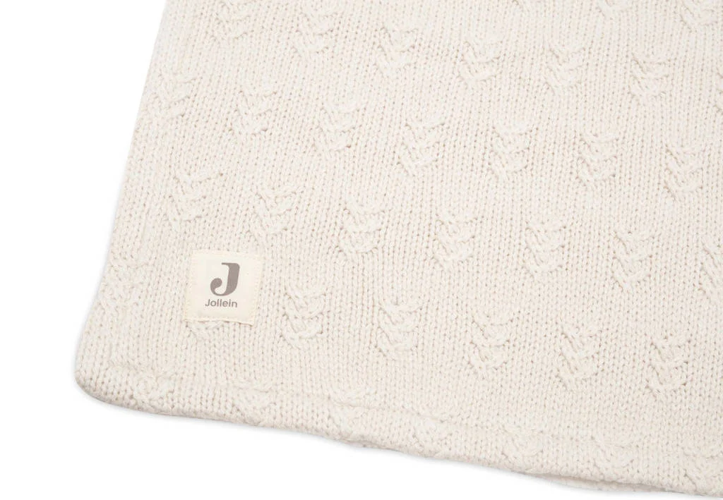 baby ledikantdeken 100x150cm Grain Knit - Oatmeal/Velour