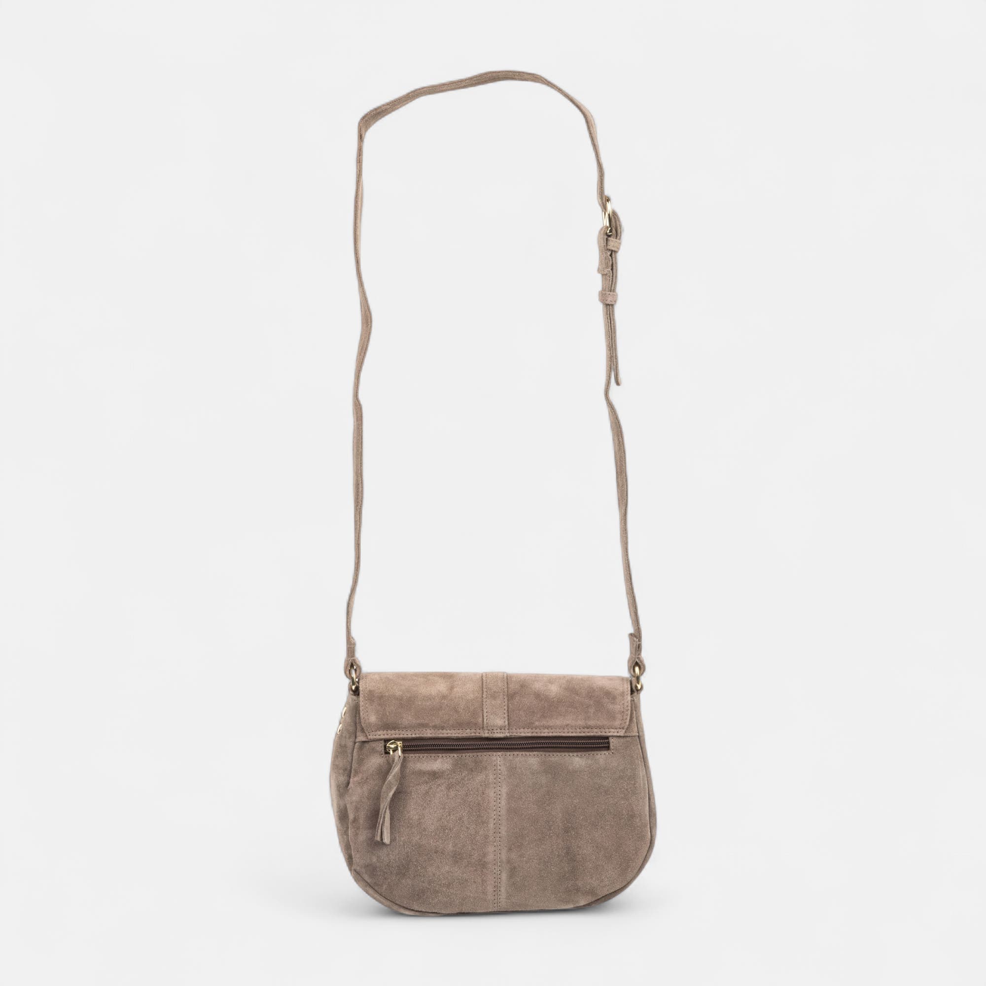 Sac bandoulière en cuir gris