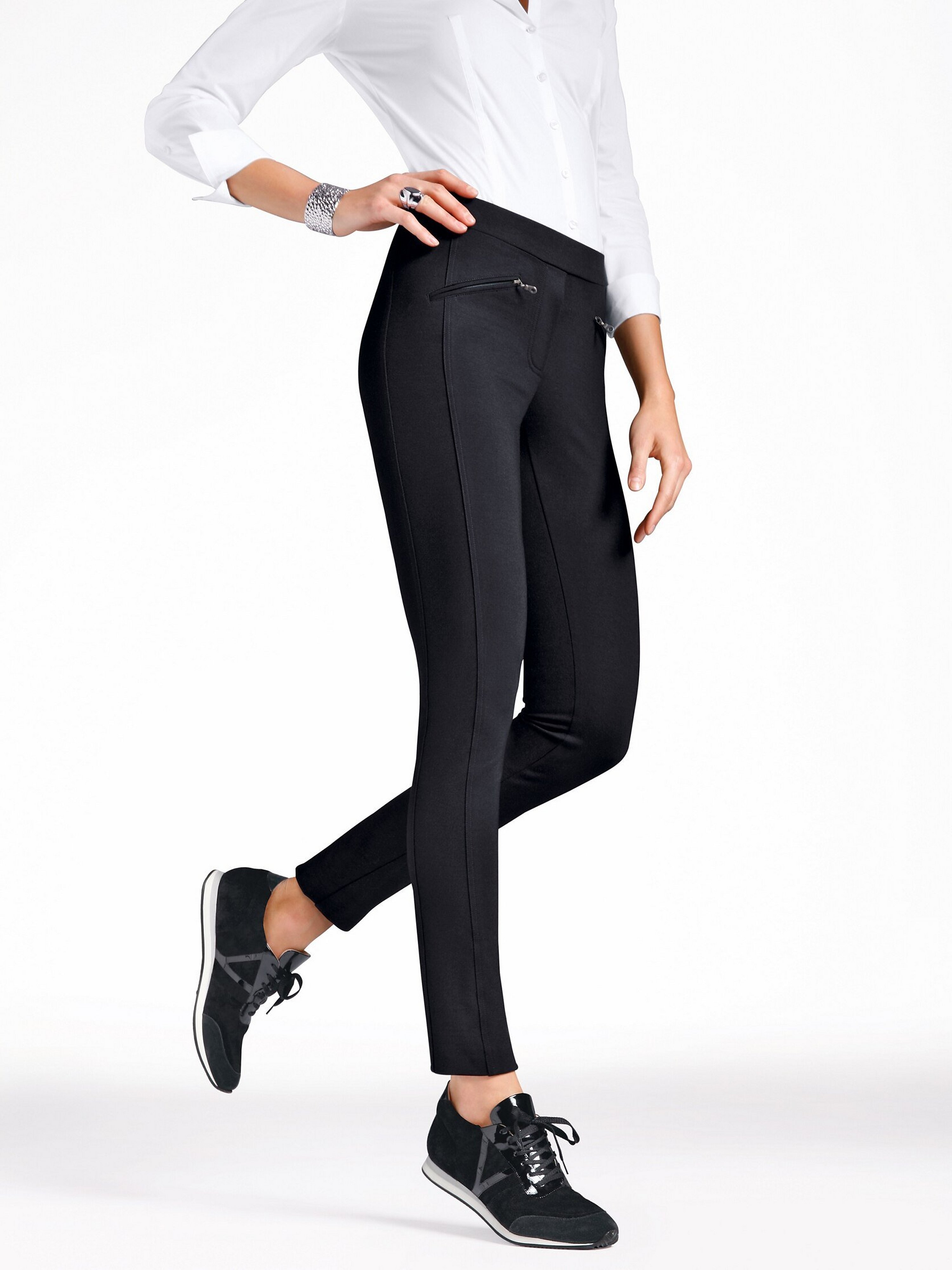 Knöchellange Jersey-Schlupfhose Passform Sylvia