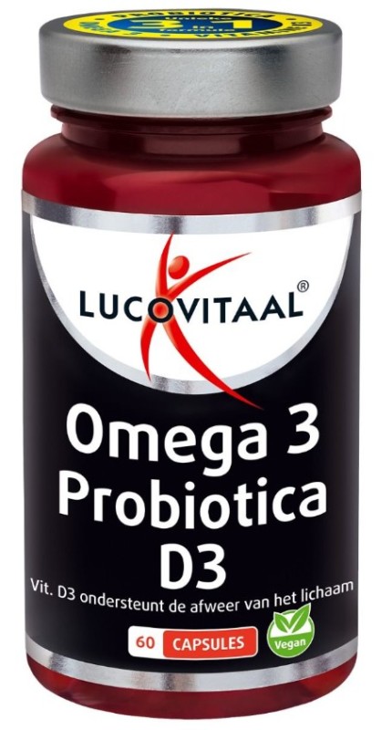 Lucovitaal Omega 3 probiotica D3 vegan 60 Capsules