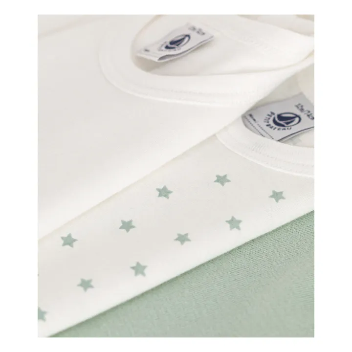 Petit Bateau Lot 3 Bodies Etoiles | Sauge
