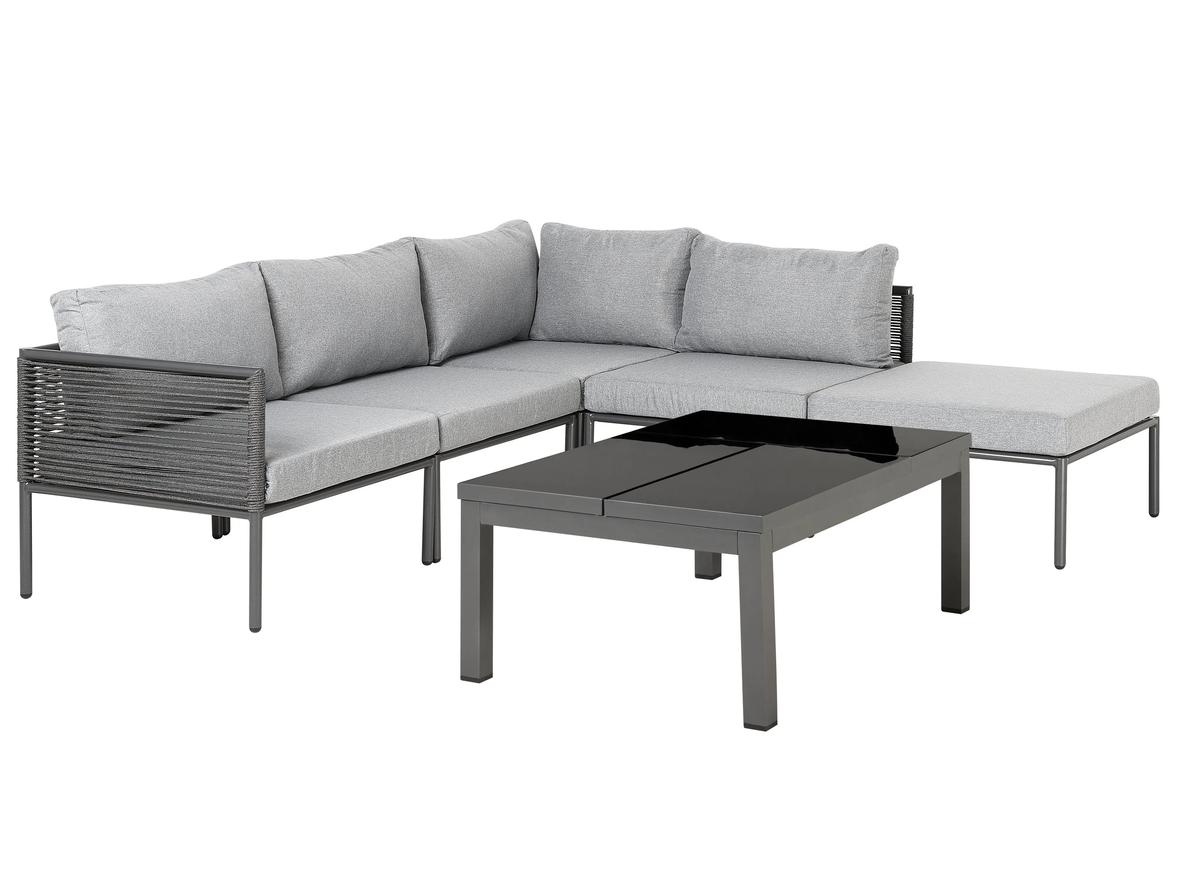 Tuin hoekloungeset met tafel 6-zits FORANO Metaal Grijs