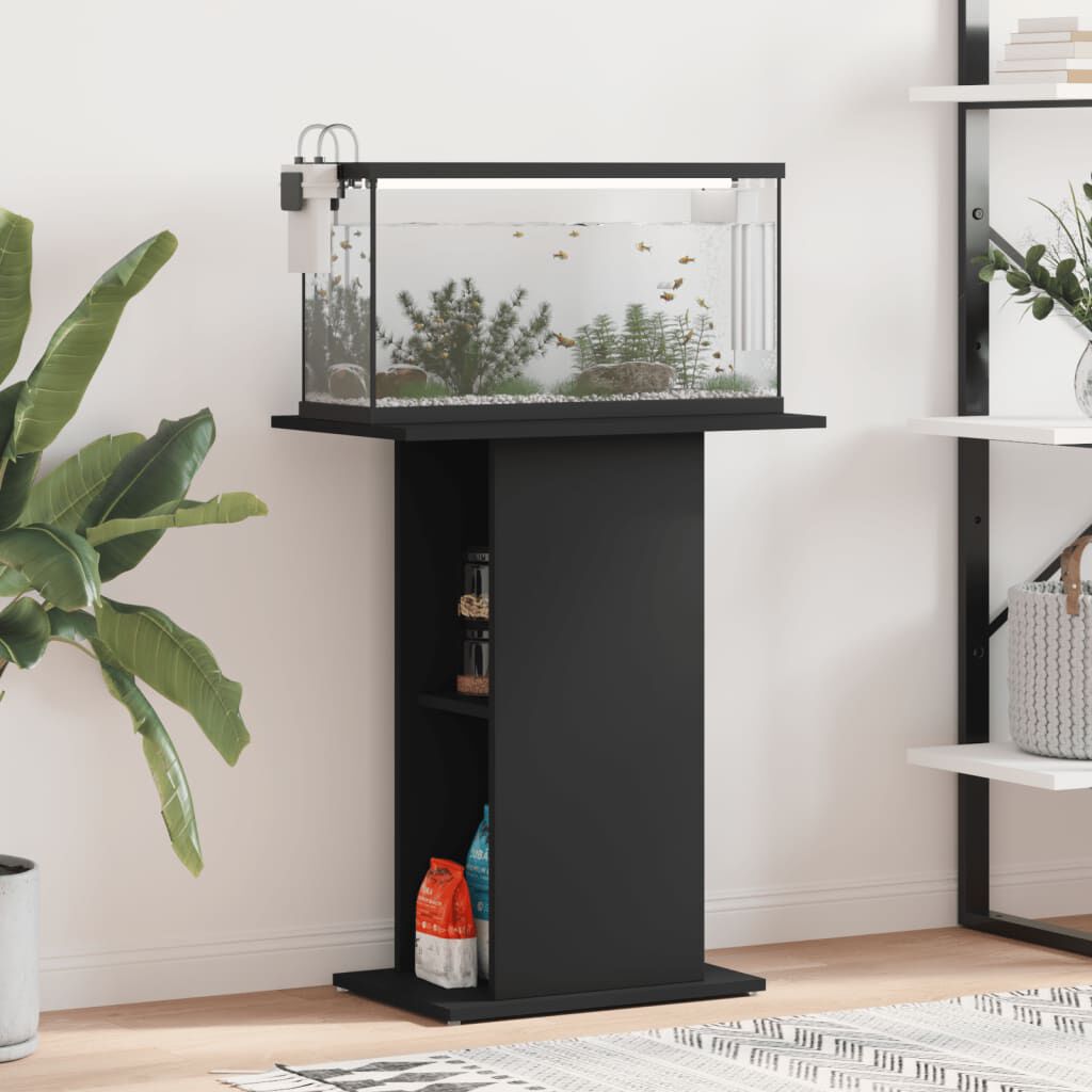 vidaXL Aquariumkast Zwart 60,5x36x72,5 cm