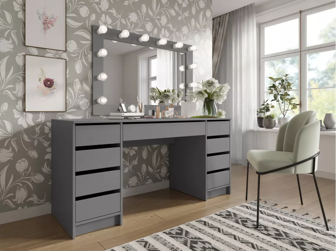 Bureau Comfivo 401, Avec tiroirs, 76x154x55cm, Anthracite