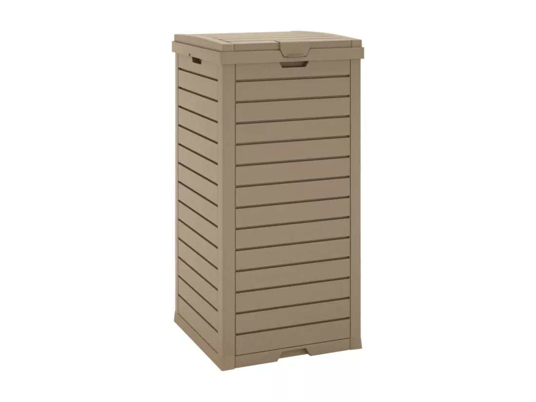 Poubelle d'extérieur marron clair marron 41 x 41 x 86 cm 02_0006115