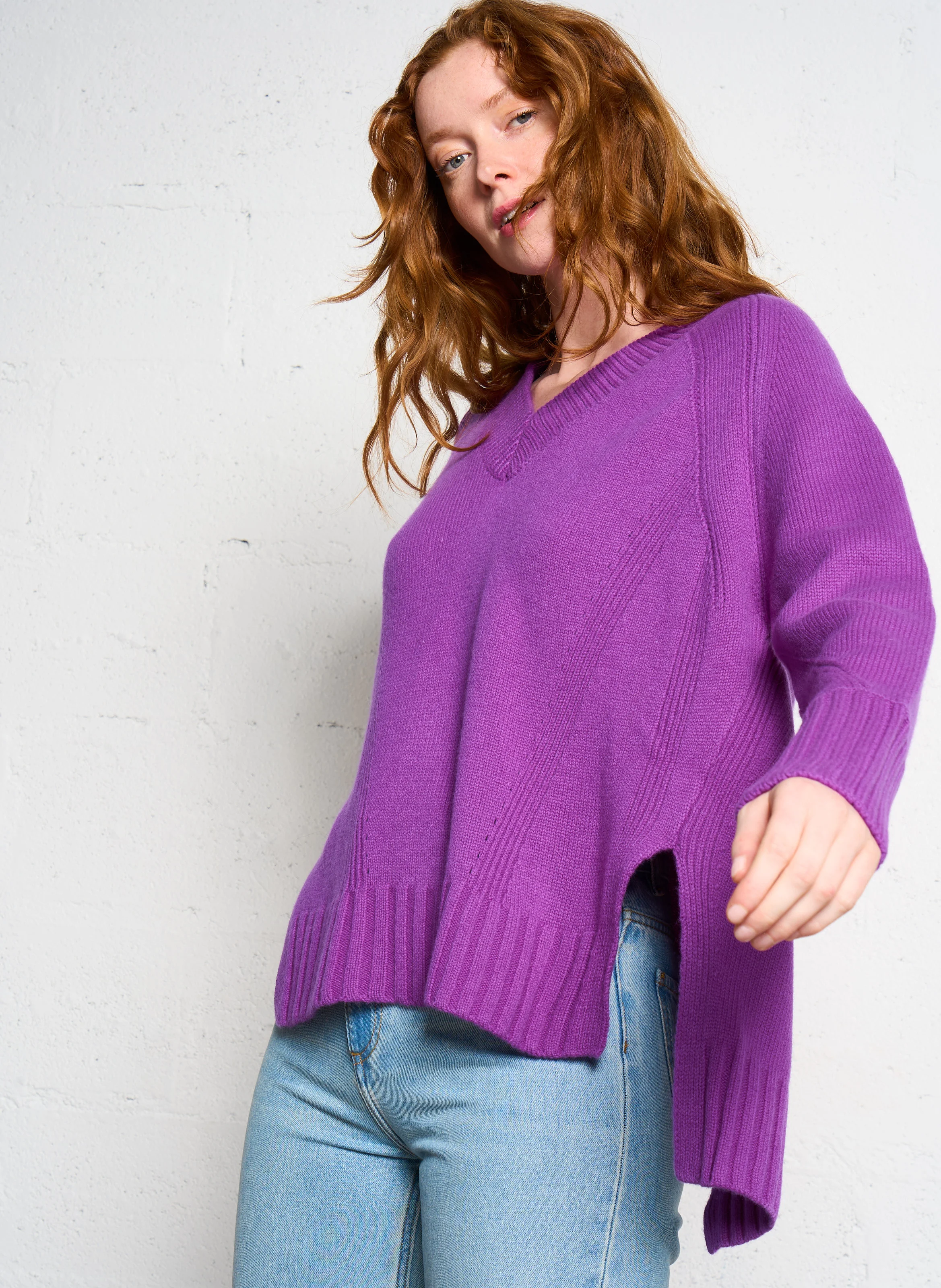 ARRY - Pull col V en laine | Violet