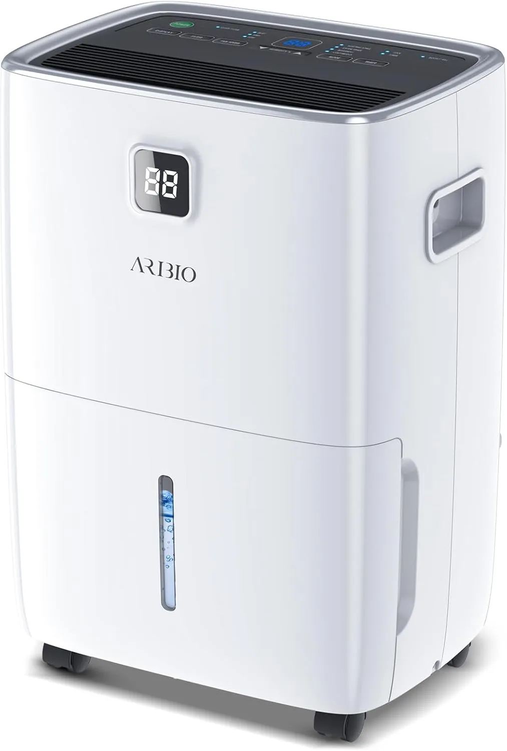 Luftentfeuchter Elektrisch 30L/24H, Mit Feuchtigkeitssensor und LED-Anzeige, Raumgröße ca.300m³/100m², 4L Wassertank und Abflussrohr, 24H Timer, für Gegen Feuchtigkeit, Schimmel und Wäschetrocknung