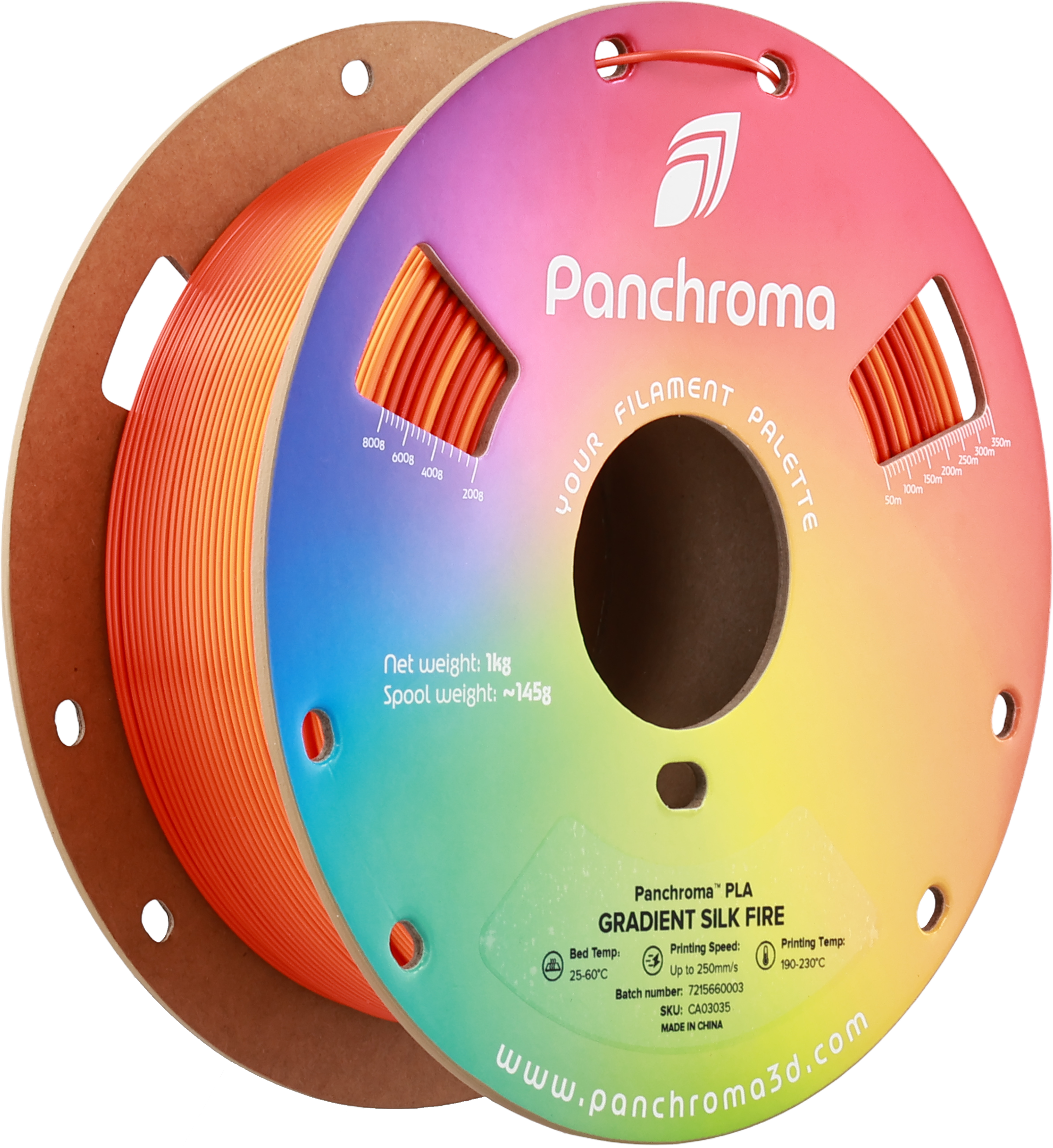 Polymaker  Panchroma™ PLA Gradient Silk Fire, 1,75 mm / 1000 g    Ein Farbspektakel in Silk Fire