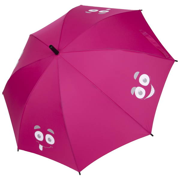 StrotzStrotz   Mia Matic Reflect Smiley Regenschirm fuxia ecorepel