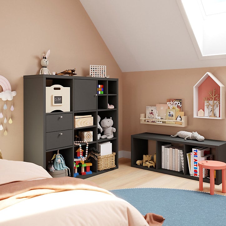 Étagère modulable 9 cubes GoodHome Mixxit anthracite
