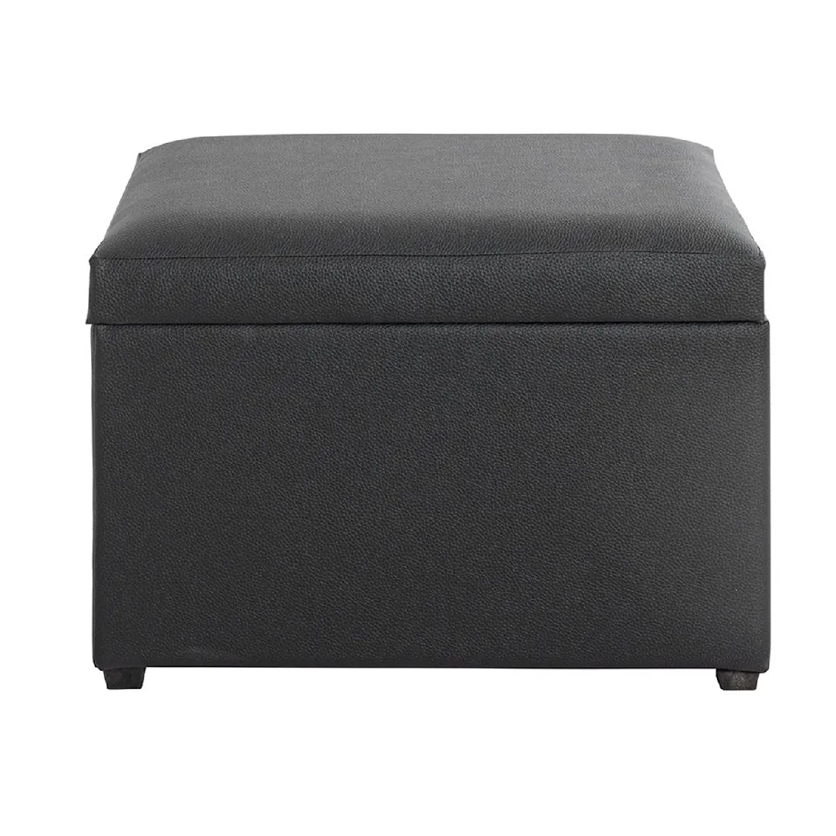 Pegane Coffre de rangement simili-cuir noir